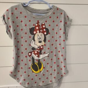 Disney Minnie Mouse Gray Shirt with Red Polka Dots With Sparkles